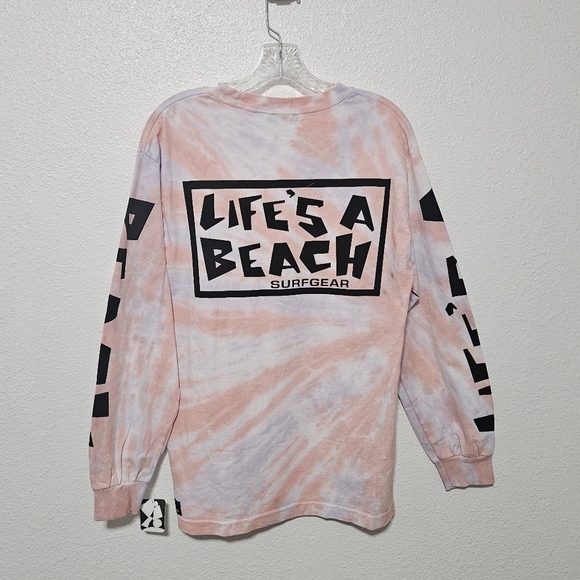 NWT Mens Life's  a beach tie dye long sleeve shirt size small - Picture 9 of 13